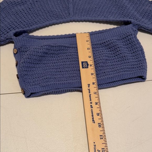 NWT Free People FP Beach Collection Purple Knit Shrug Long Sleeve Vacation Ready - Picture 10 of 13